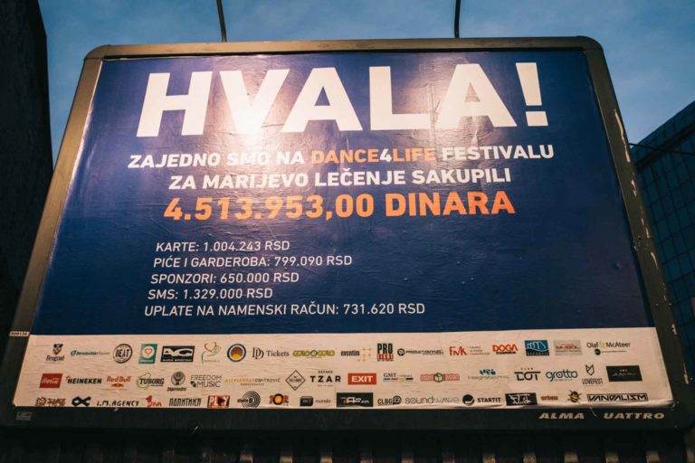 Dance4Life prikupljena sredstva