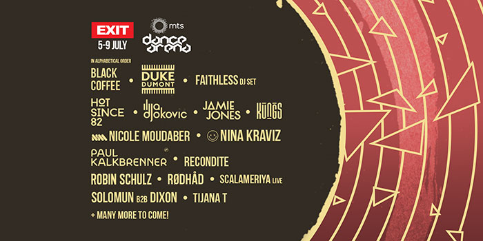 EXIT festival 2017 Dance Arena izvodjaci line up