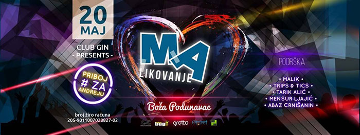 Humanitarna zurka Andreja Zivkovic mALIKOVANJE Boza Podunavac DJ MALIK Cafe Bar Gin Priboj