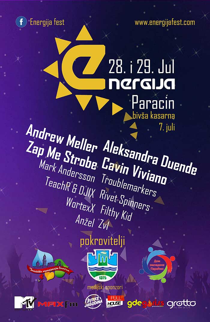 Energija fest Paracin Line Up izvodjaci
