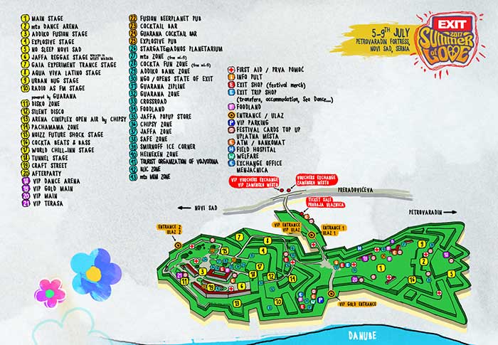 EXIT festival 2017 mapa
