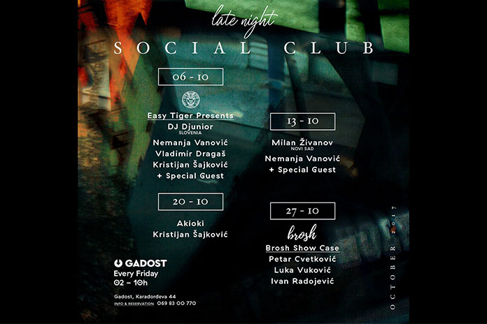 Late Night Social Club svakog petka u klubu GADOST