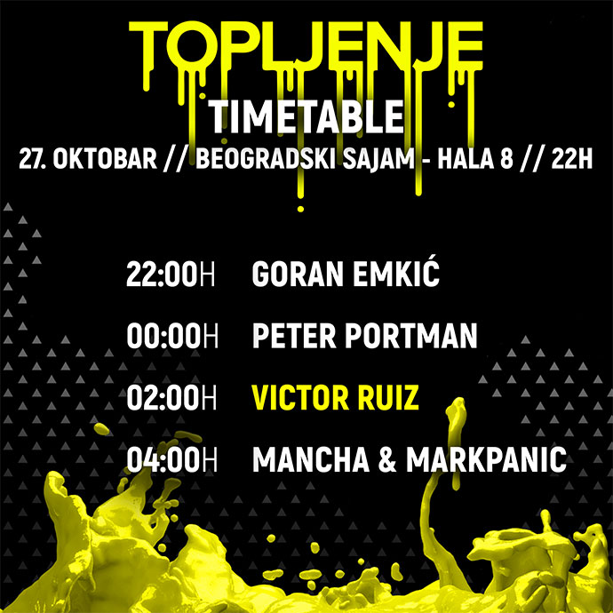 Topljenje Victor Ruiz Timetable satnica