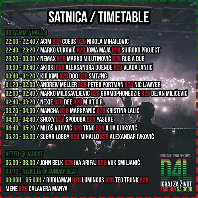 D4L Dance4Life festival 2017 satnica