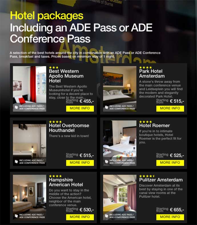 ADE 2018 hotel