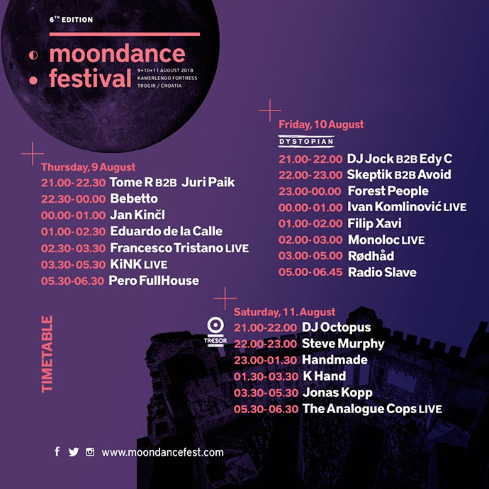 Moondance Festival 2018 Timetable