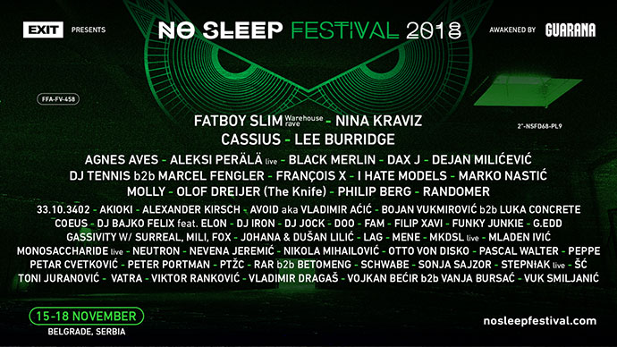 No Sleep festival 2018 lineup
