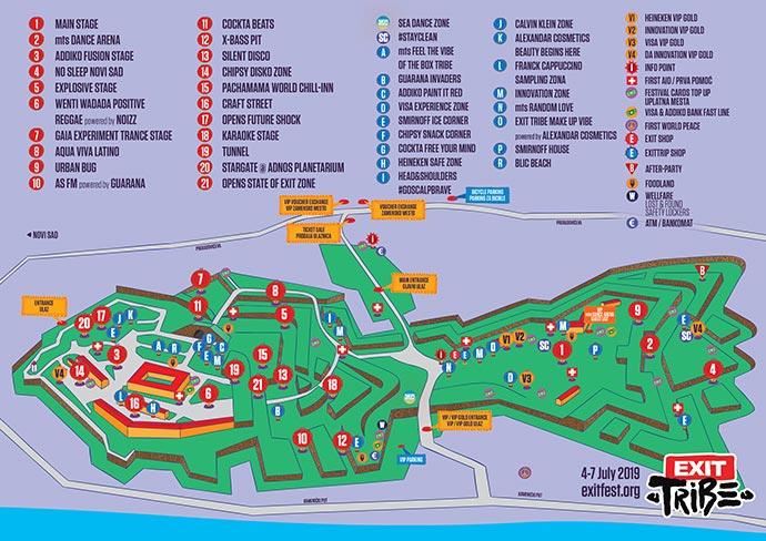 EXIT festival 2019 mapa