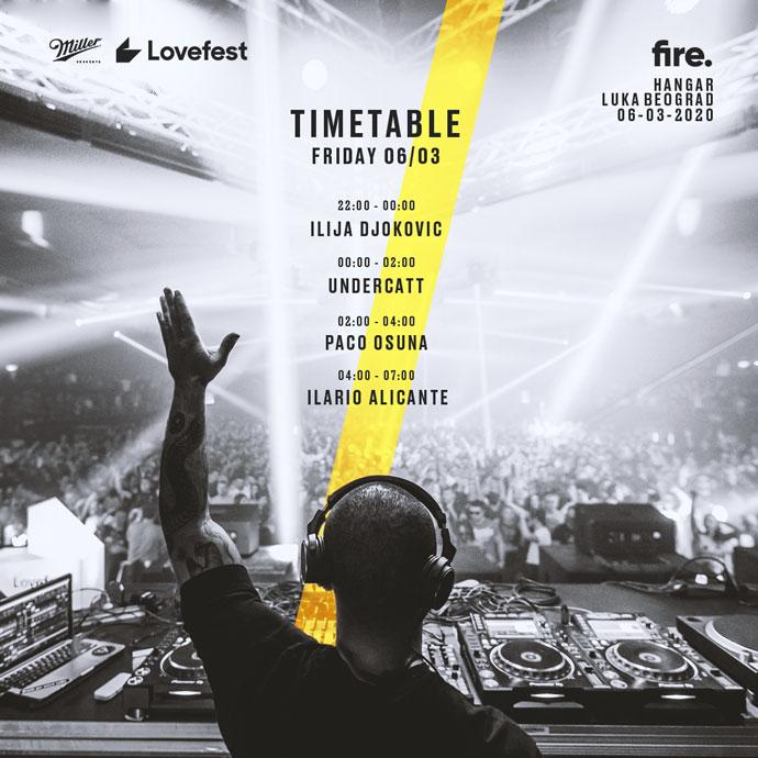 Lovefest Fire Ilario Alicante Timetable 2020