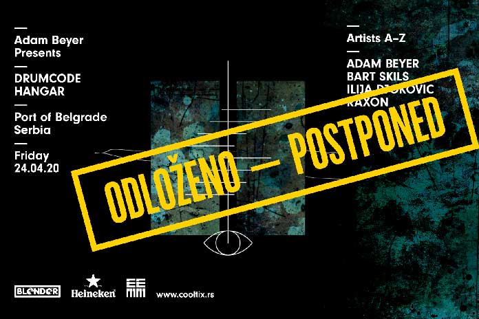 Drumcode Adam Beyer Hangar Blender odlozeno