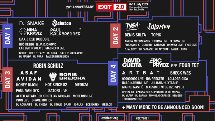 EXIT 2021 lineup 2021