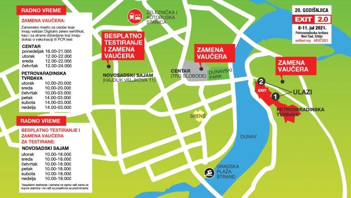 EXIT Mapa - zamenska mesta EXIT Mapa - zamenska mesta