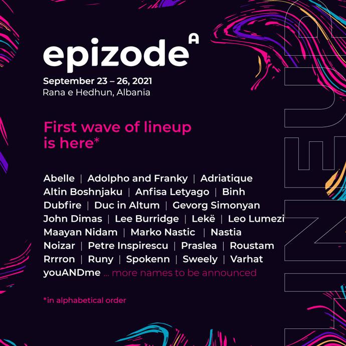 Epizode festival Albania 2021 Line Up