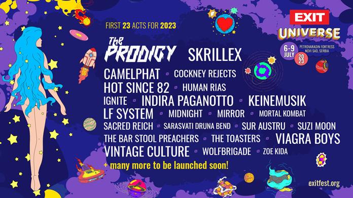 Prva objava izvođača EXIT festivala 2023. Dolaze The Prodigy, Hot Since 82, Keinemusik, Indira Paganoto i drugi.