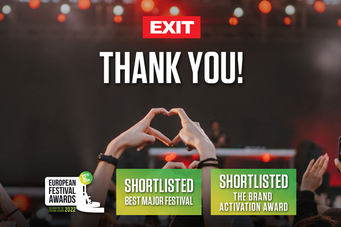 EXIT festival u finalu za Evropske festivalske nagrade EFA 2022. godine