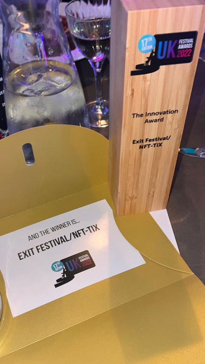 EXIT festival osvojio Nagradu za Najbolju Inovaciju 2022. godine na Britanskim festivalskim nagradama.