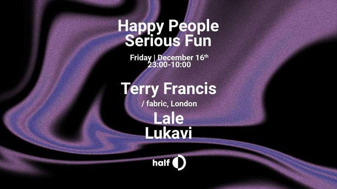 Terry Francis u klubu half na Happy People Serious Fun žurci 16. decembra 2022.