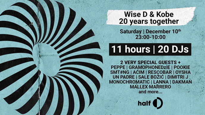 Wise D & Kobe proslavljaju 20 godina DJ karijere u klubu half 10. decembra 2022. godine