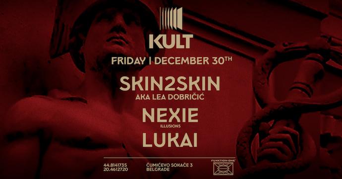 DJ-evi Skin2Skin, Nexie i Lukai u klubu Kult 30. decembra 2022. godine.