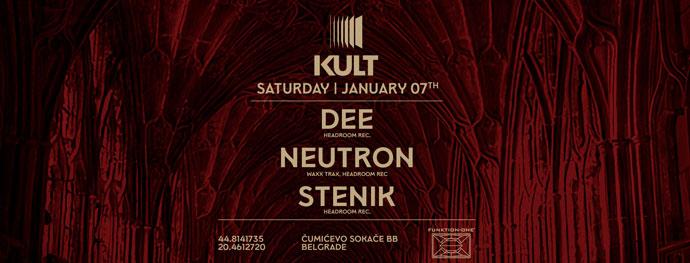 Dee, Neutron i Stenik nastupaju u klubu Kult 07. januara 2023. godine.