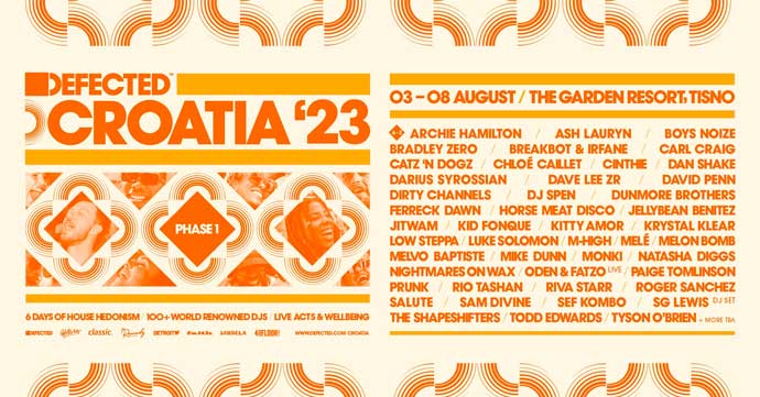 Defected Croatia 2023 festival od 03. do 08. avgusta na prostoru The garden (Tisno).