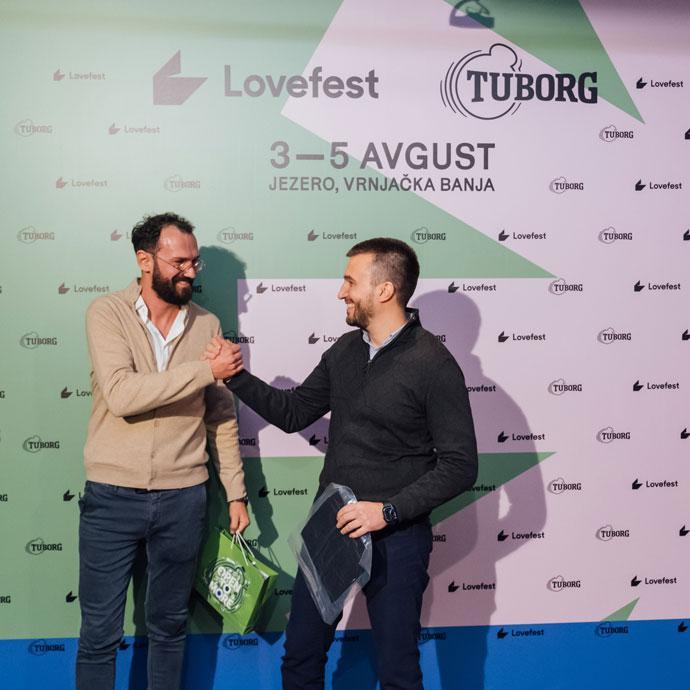 Marko Vukomanović Geri osnivač Lovefesta i Milan Perić direktor marketinga i komunikacija Tuborg.