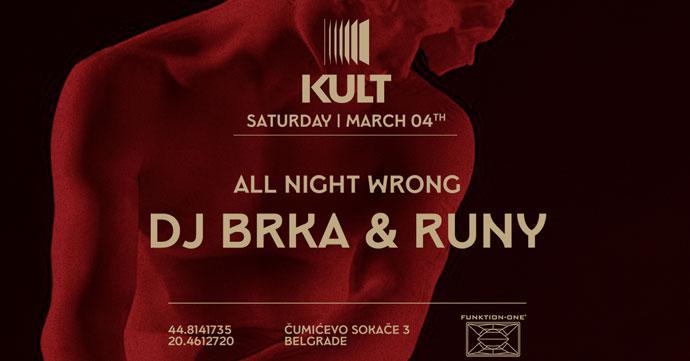DJ Brka i Runy All Night Wrong u Clubu Kult 04. marta 2023. godine.