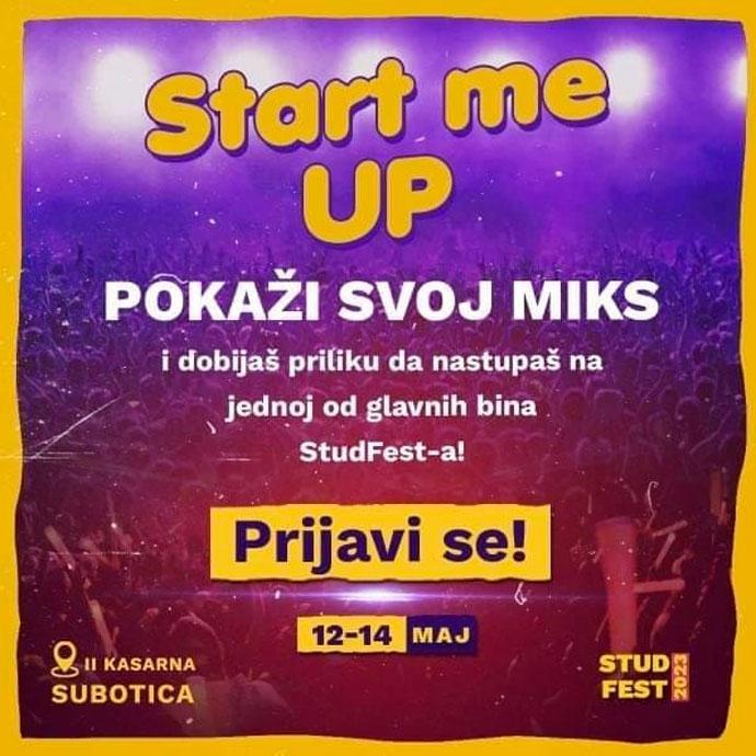 StudFest organizuje DJ takmičenje pod nazivom Start Me Up za 2023 izdanje festivala.