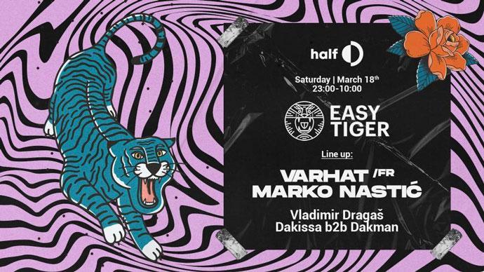 Varhat DJ i producent iz Francuske će nastupiti u klubu half 18. marta 2023. godine na Easy Tiger žurci.
