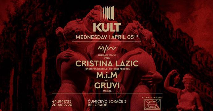 Cristina Lazic će nastupiti na UNUM festival promo žurci u Clubu Kult 08. aprila 2023. godine.