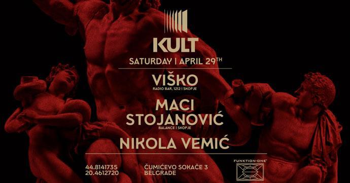 Viško, Maci Stojanović i Nikola Vemić u Clubu Kult 29. aprila 2023. godine.