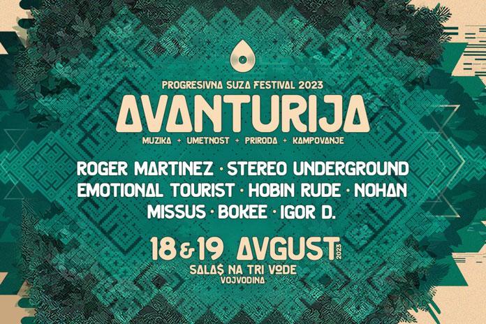 Avanturija festival 2023 Full Line Up (svi izvođači).