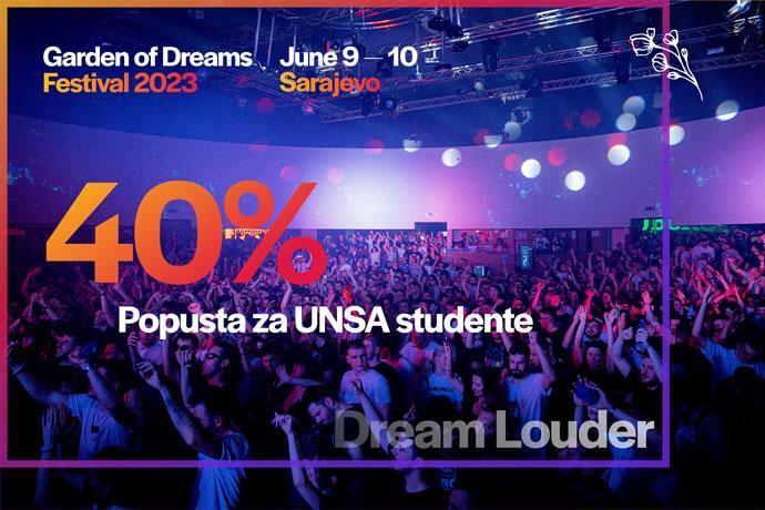 Garden of Dreams Festival 2023 popust za studente.