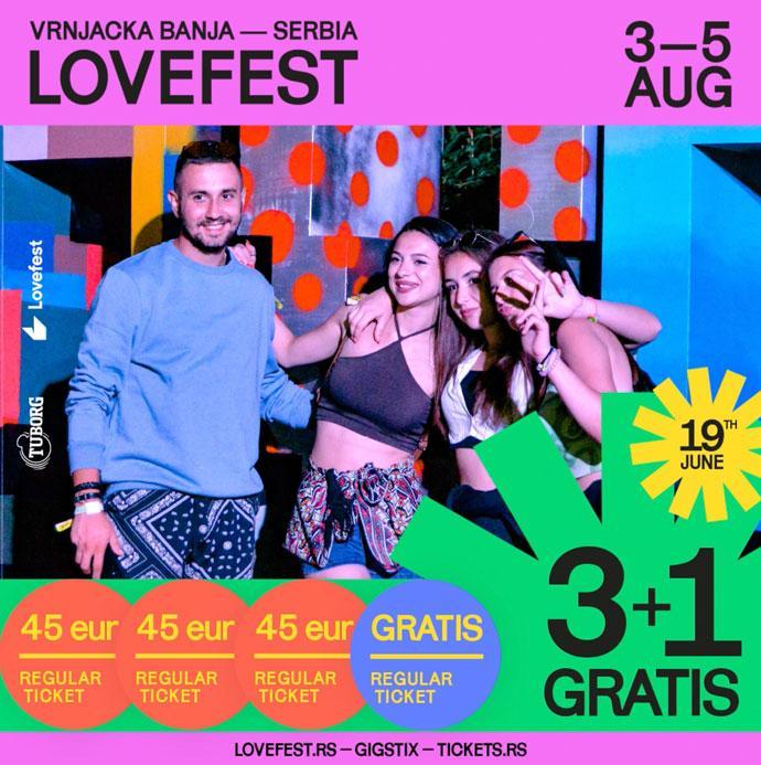 Lovefest 2023, 3+1 karte akcija.