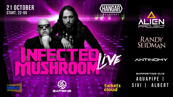 Infected Mushroom Live će nastupiti u Hangaru Stage 3 u Beogradu 21. oktobra 2023. godine.