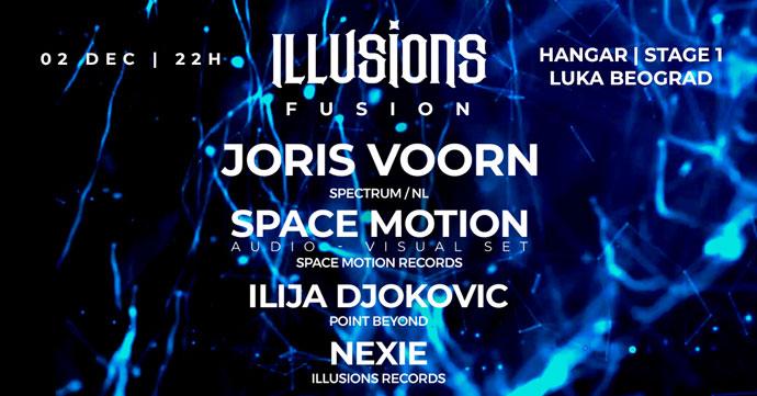 Illusions na Fusion žurku dovodi Joris Voorna u Hangar 02. decembra 2023. godine.