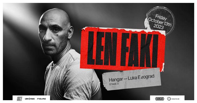 DJ Len Faki će nastupiti u Hangaru Luke Beograd 13. oktobra 2023. godine.