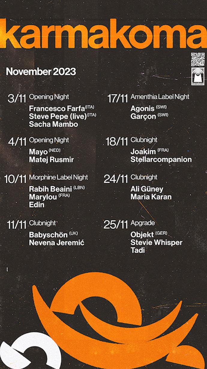 Karmakoma klub Beograd program novembar 2023.