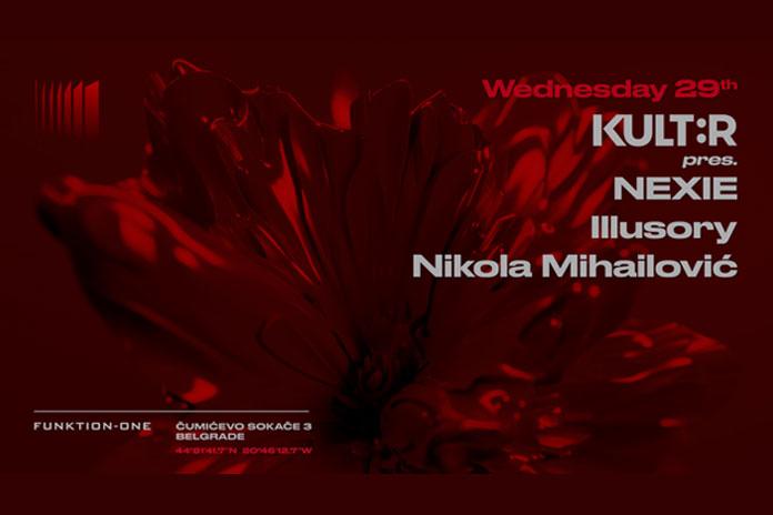 Nexie, Illusory i Nikola Mihailović 29.11.2023. godine na KULT:R večeri u Clubu Kult.