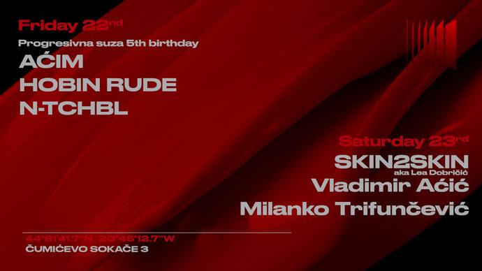 Club Kult 22. i 23. decembar 2023. godine uz Progresivnu Suzu, Skin2Skin i Vladimira Aćića.