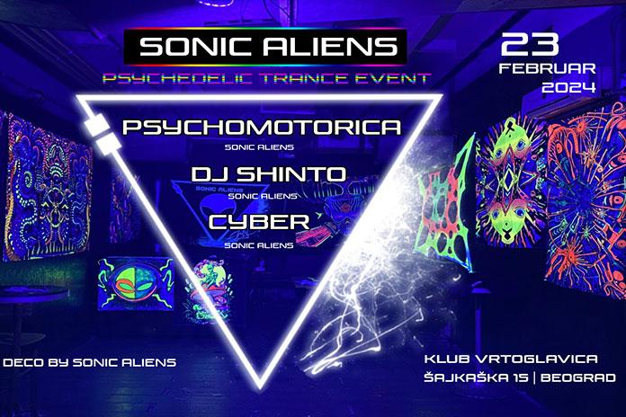 Sonic-Aliens-klub-Vrtoglavica-beograd-februar-2024 Sonic Aliens organizacija će organizovati novu žurku u klubu Vrtoglavica u Beogradu 23. februar a 2024. godine.
