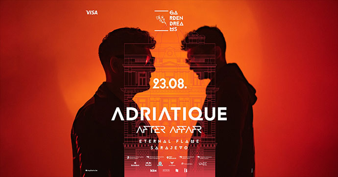 Adriatique i After Affair kod Vječne vatre na zatvaranju Sarajevo film festivala 23. avgusta 2024. godine u Garden of Dreams organizaciji.