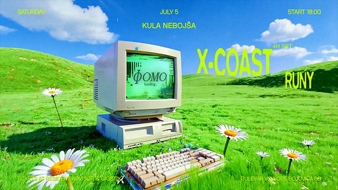 FOMO će ugostiti DJ-a X-Coast kod Kule Nebojša 05. jula 2025. godine.