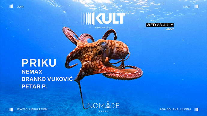 Club Kult Showcase na Nomade Beachu gde će 23. jula 2025. godine gostovati Priku.