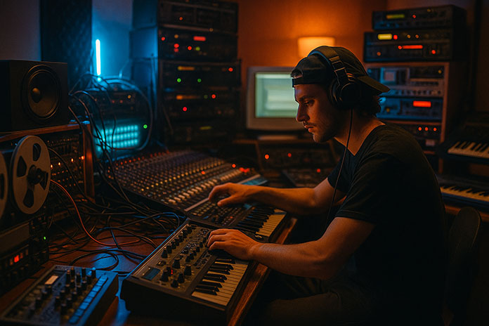 Retke fotografije iz studija ranih 2000-ih: pogled iza kulisa zlatnog doba elektronske muzike DJ/producent u studiju 2000-ih godina.