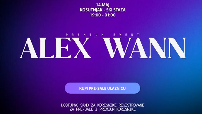 Alex Wann će nastupiti na Infuse događaju na Košutnjaku 14. maja 2026. godine.
