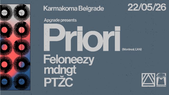 Apgrade veče uz Priori-ja u klubu Karmakoma 22. maja 2026. godine.