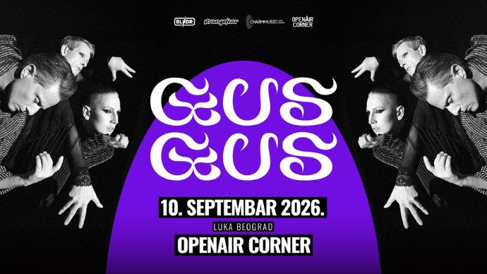 GusGus će nastupiti u OpenAir Corneru u Beogradu 10. septembra 2026. godine.