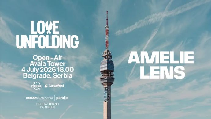 Lovefest Event sa Amelie Lens kod Avalskog tornja u Beogradu 04. jula 2026. godine.